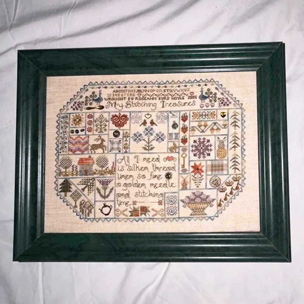 Jeanette Douglas “Spring Treasures” Finished Cross Stitch